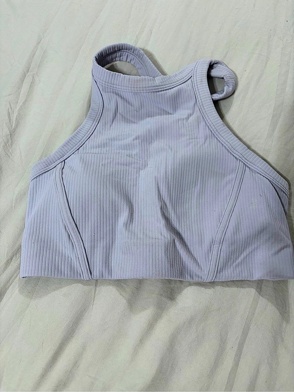 lululemon Ribbed Nulu High-Neck Yoga Bra Crop Top in Purple 6
